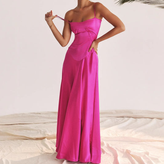 Dame Elegant aften kjole med figursyet snit og svajende skørt Stilla