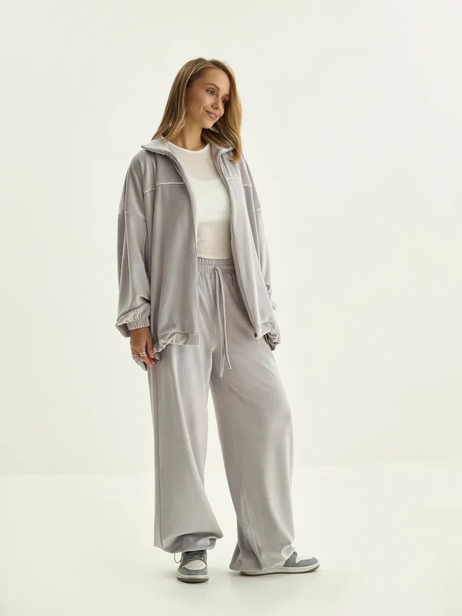 Dame afslappet fleecejakke med høj krave Stilla