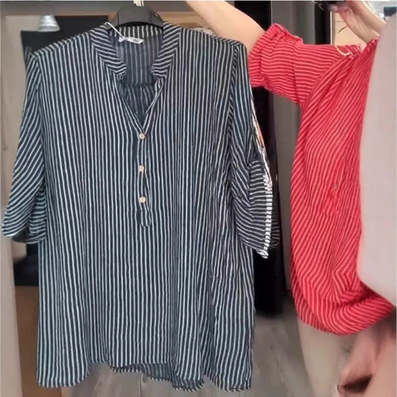 Dame afslappet skjorte med struktur Stilla