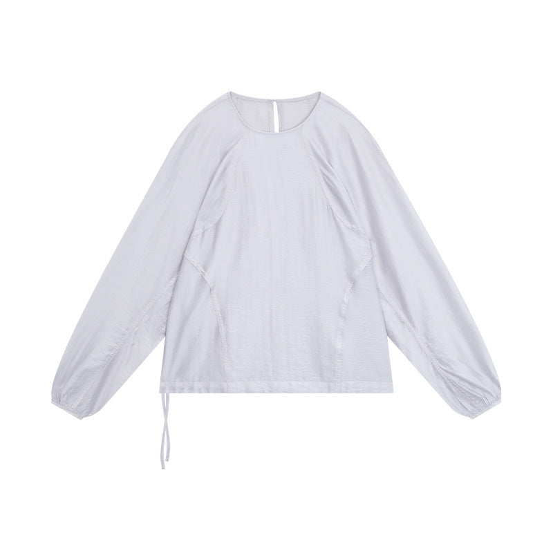 Dame afslappet langærmet overdel med raglan ærmer og justerbar søm Stilla