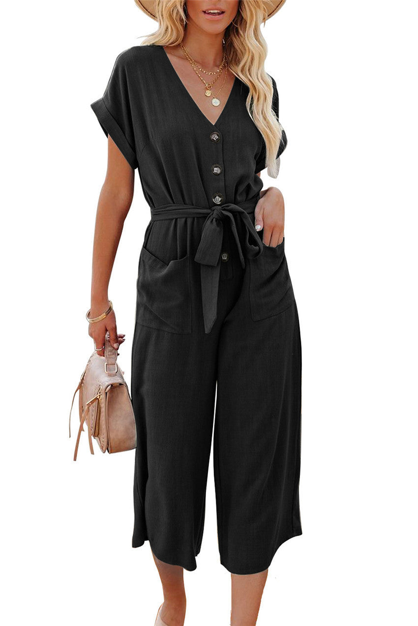 Dame Jumpsuit med V-udskæring og praktiske lommer Stilla