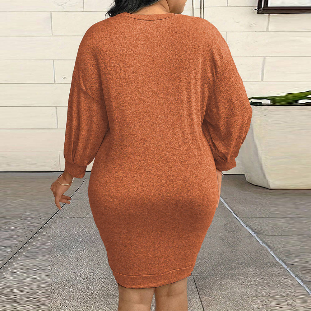 Dame afslappet kjole med voluminøse ærmer og rund halsudskæring Stilla