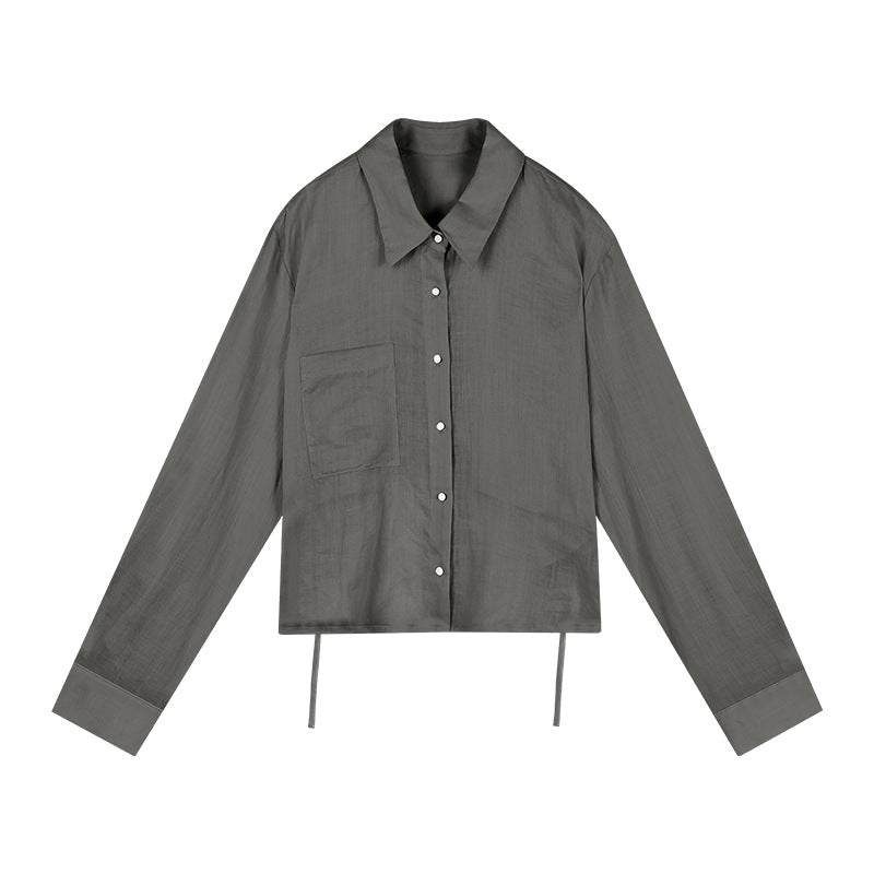 Dame cropped blusejakke med moderne snit og praktiske lommer Stilla