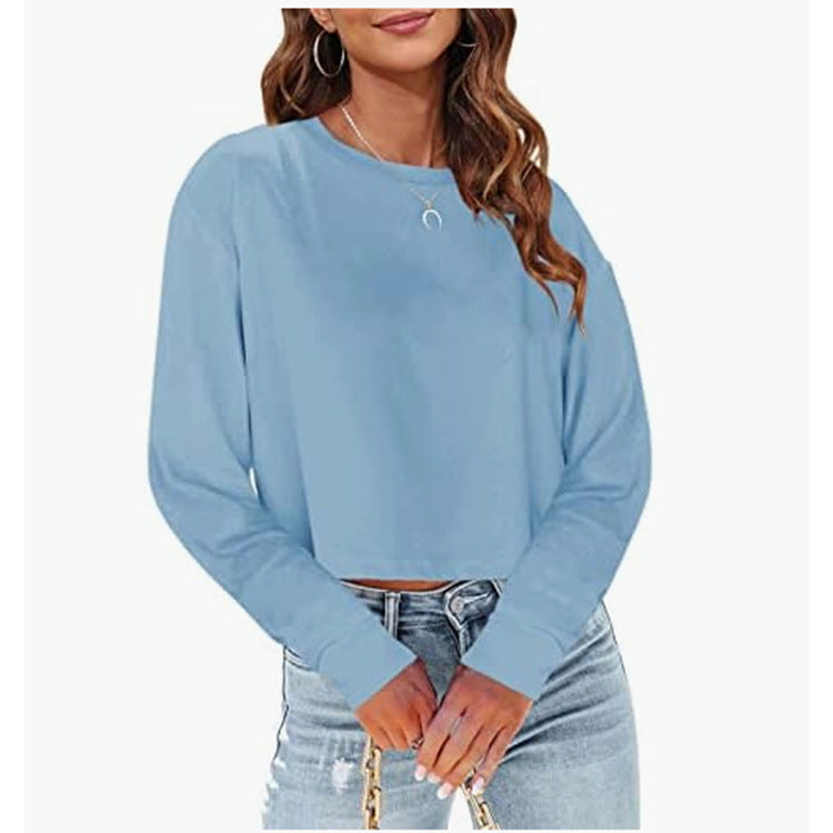 Dame Cropped Langærmet T-shirt med Pufærmer Stilla