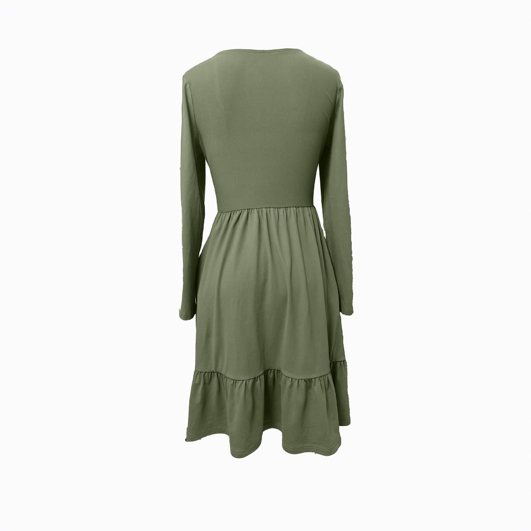 Dame afslappet Midikjole med rynket nederdel og raglanærmer Stilla