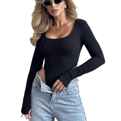 Dame figursyet bodysuit med dekorative cut-outs og elegant rygudskæring Stilla