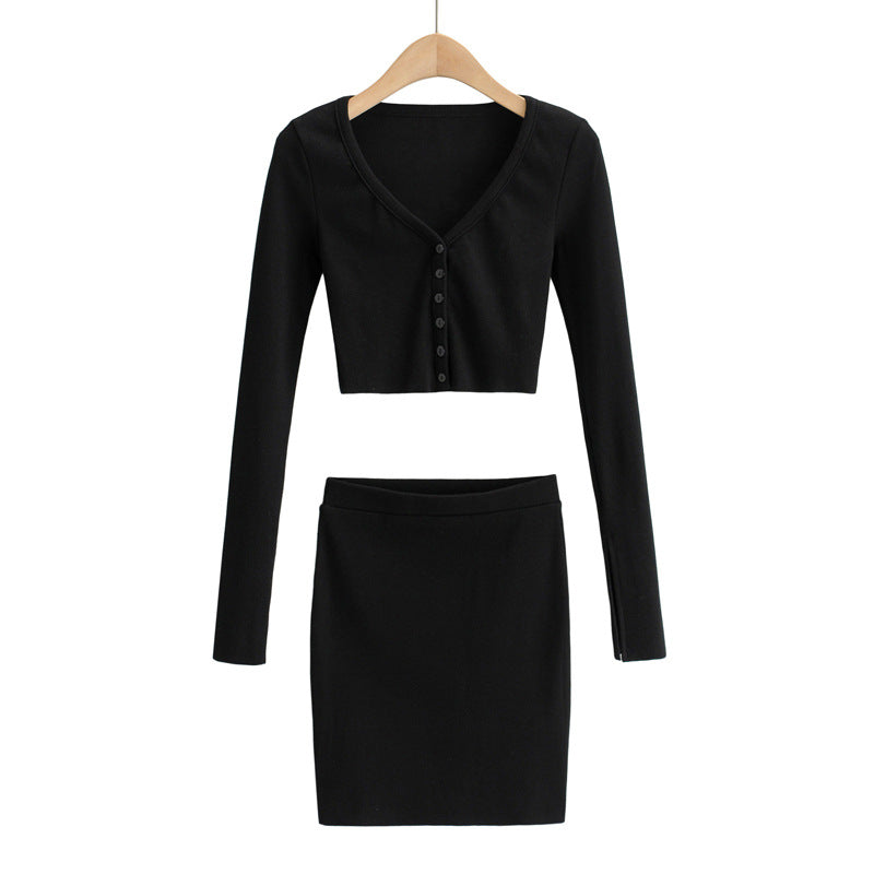 Dame Crop-Top og Nederdel Sæt i elegant Design Stilla