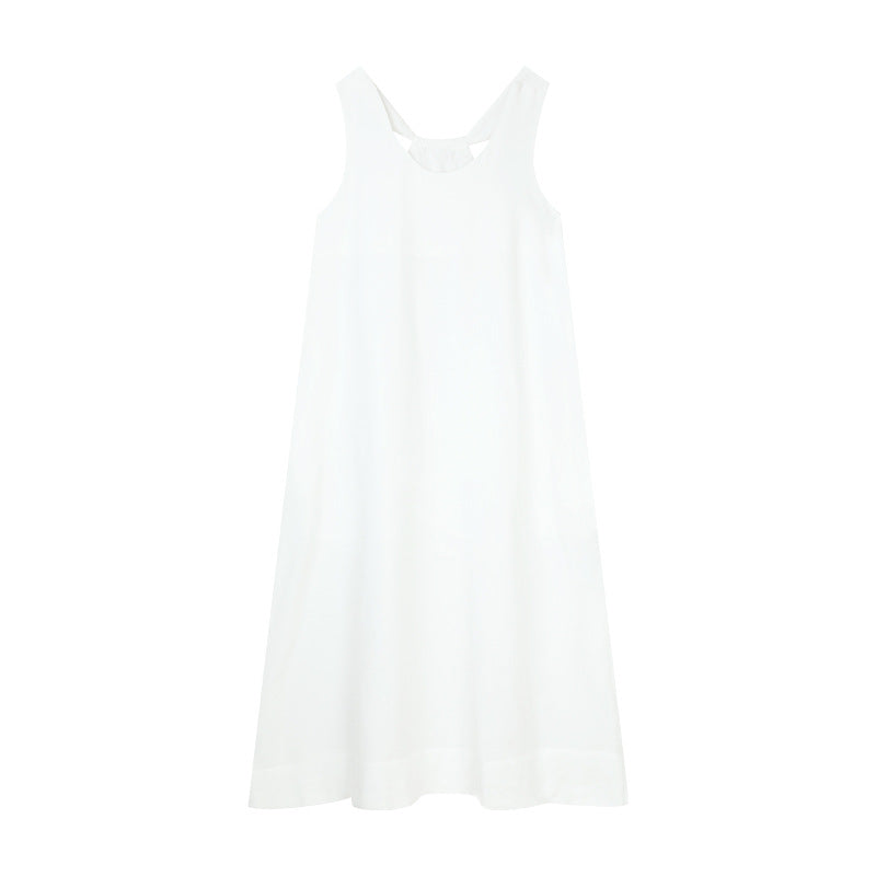 Dame afslappet Jersey-maxikjole med racerback og svajende nederdel Stilla