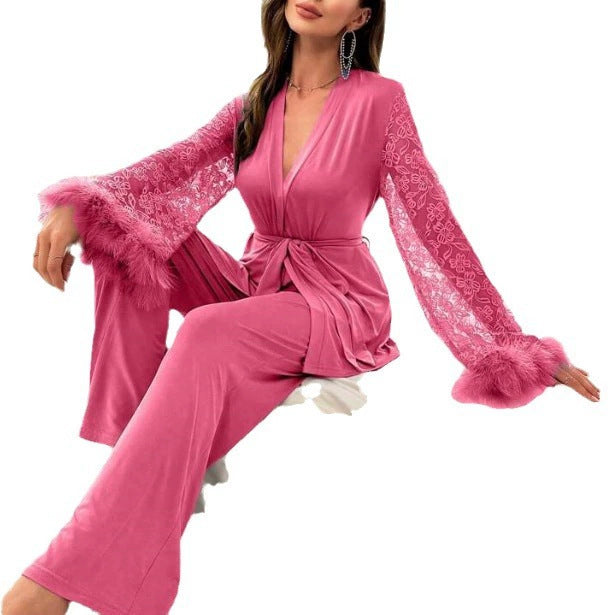 Dame elegant jumpsuit med spidsærmer Stilla
