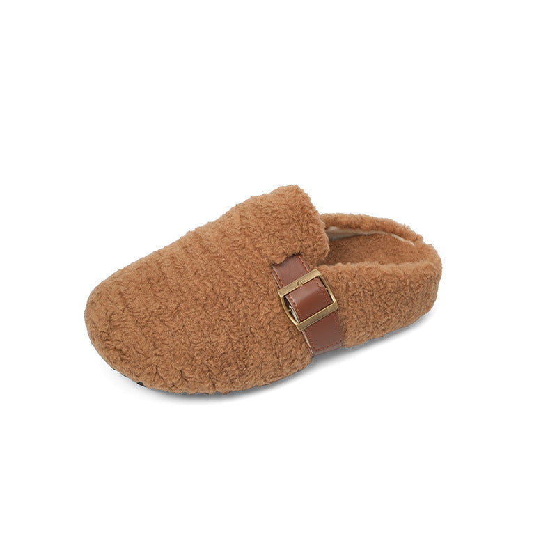 Femme Komfortable Fleece-forede Slide Hjemmesko med Spænde-detajle Stilla