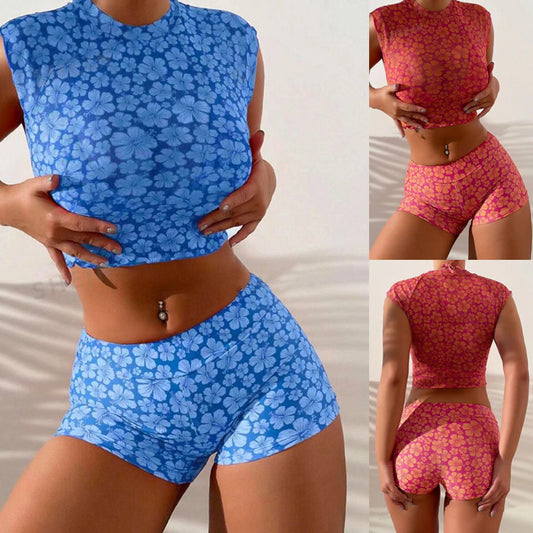 Dame Badetøj Sæt med ærmeløs top og shorts Stilla