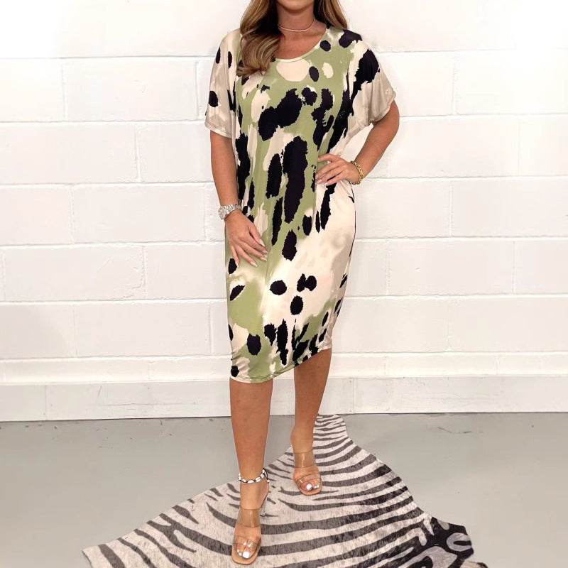 Dame Elegant Jersey-kjole med moderigtigt mønster og afslappet snit Stilla