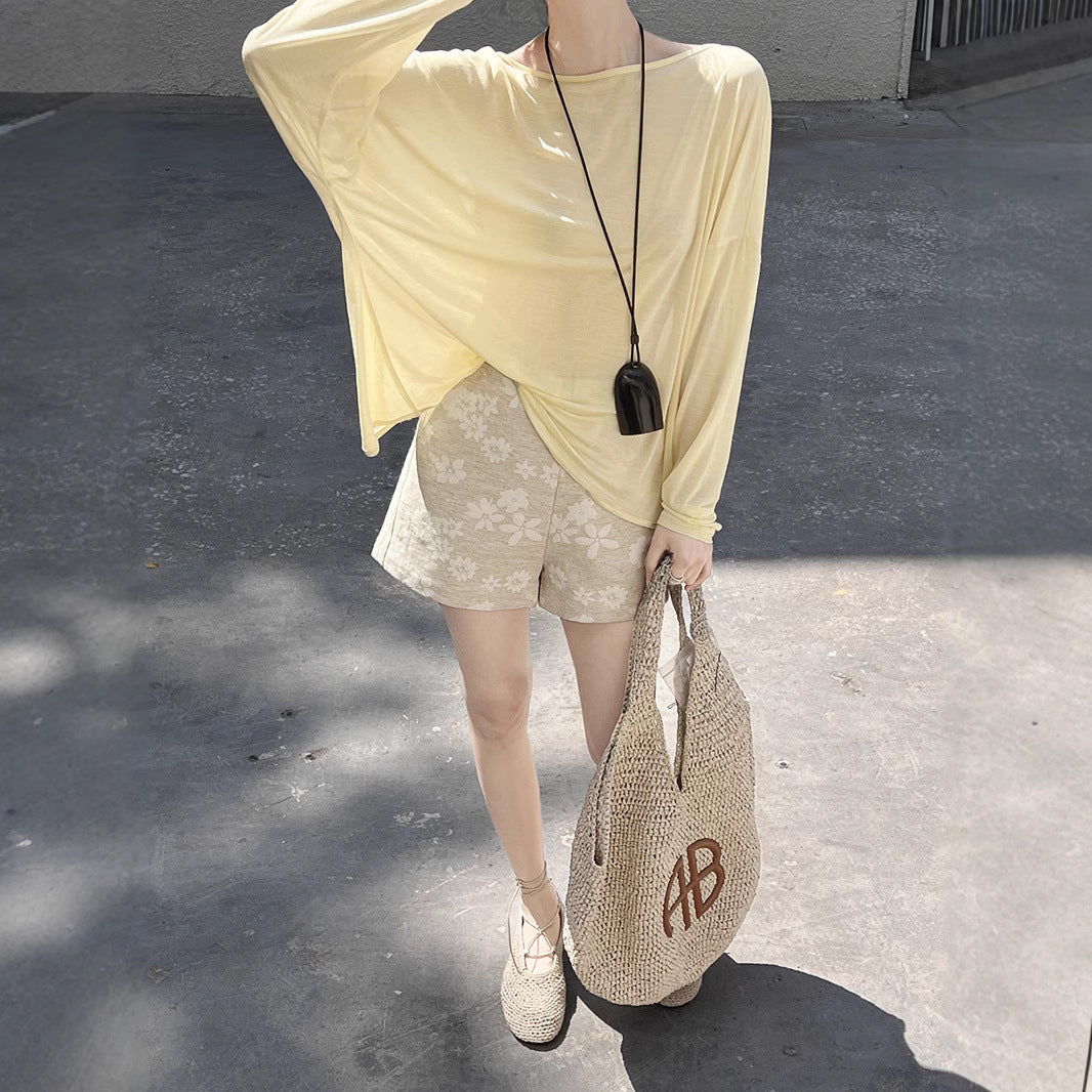 Dame afslappet langærmet top lavet af højkvalitets bomuld med løs pasform Stilla