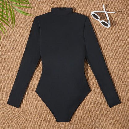 Dame Langærmet Lynlås Svømme-Bodysuit Stilla