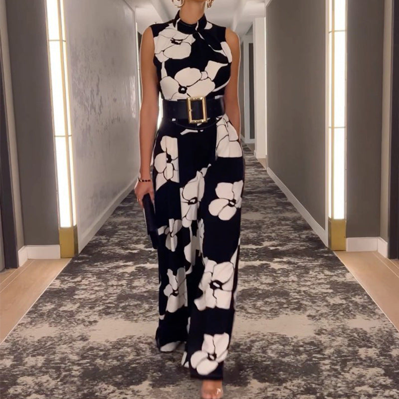Dame Langærmet Jumpsuit med elegant snit og bredt ben Stilla