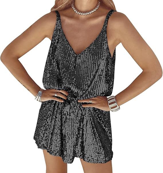Dame Glitrende Jumpsuit med lav udskæring Stilla