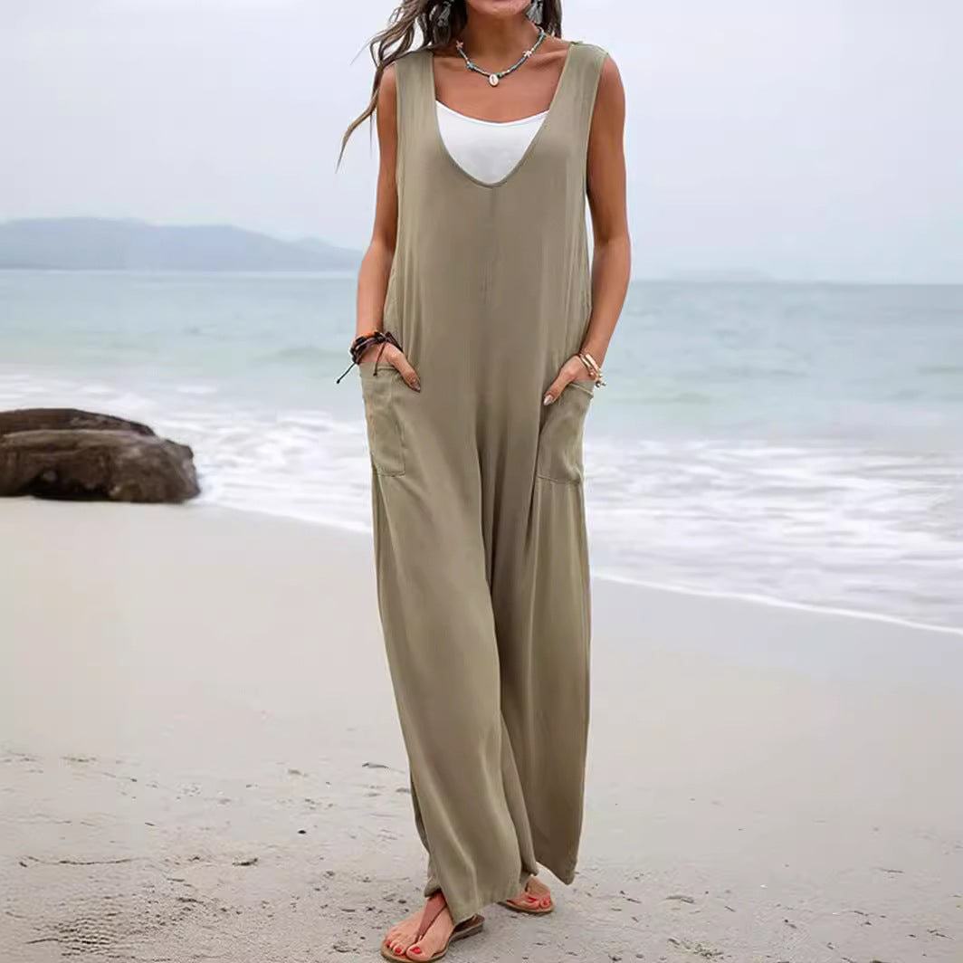 Dame Fritid Løs ærmeløs Jumpsuit Stilla