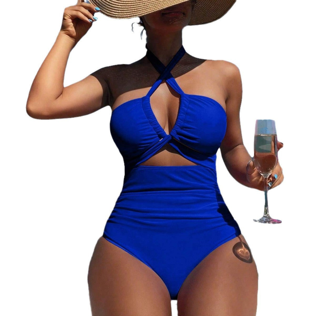 Dame E-piece Badedragt med elegant indviklet design og moderigtigt cut-out Stilla