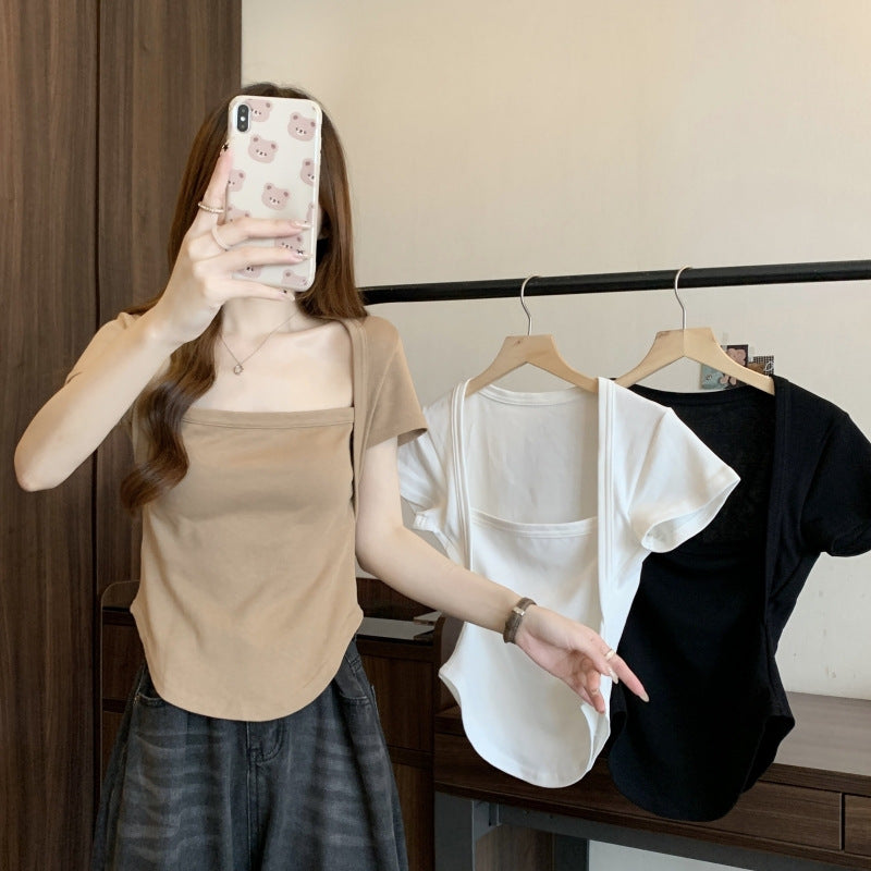 Femme Square Neck Fitted Top med flatterende snit Stilla