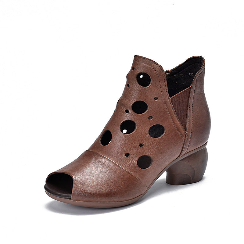 Dame Åbne Pumps med stilige hulmønstre og komfortabel hæl Stilla