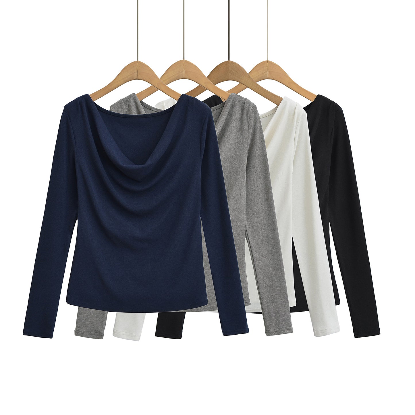 Dame afslappet langærmet skjorte med generøs hætte og blød greb Stilla