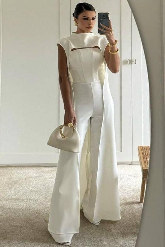 Stilla | Lang Cape Top Slim Jumpsuit Dress