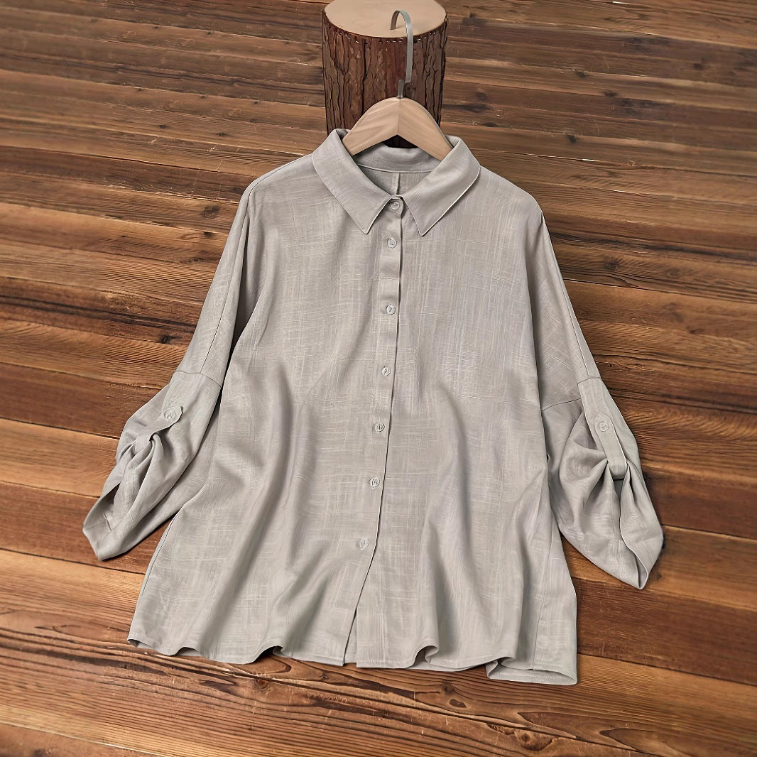 Dame afslappet og elegant bluse med puffærmer Stilla