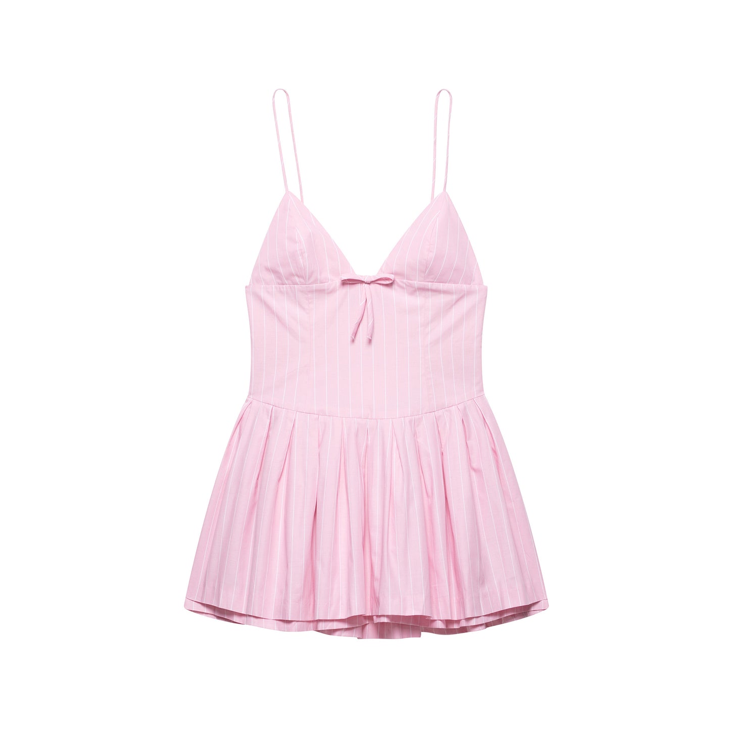 Dame A-linje Spaghetti strop mini kjole med sløjfedetalje Stilla