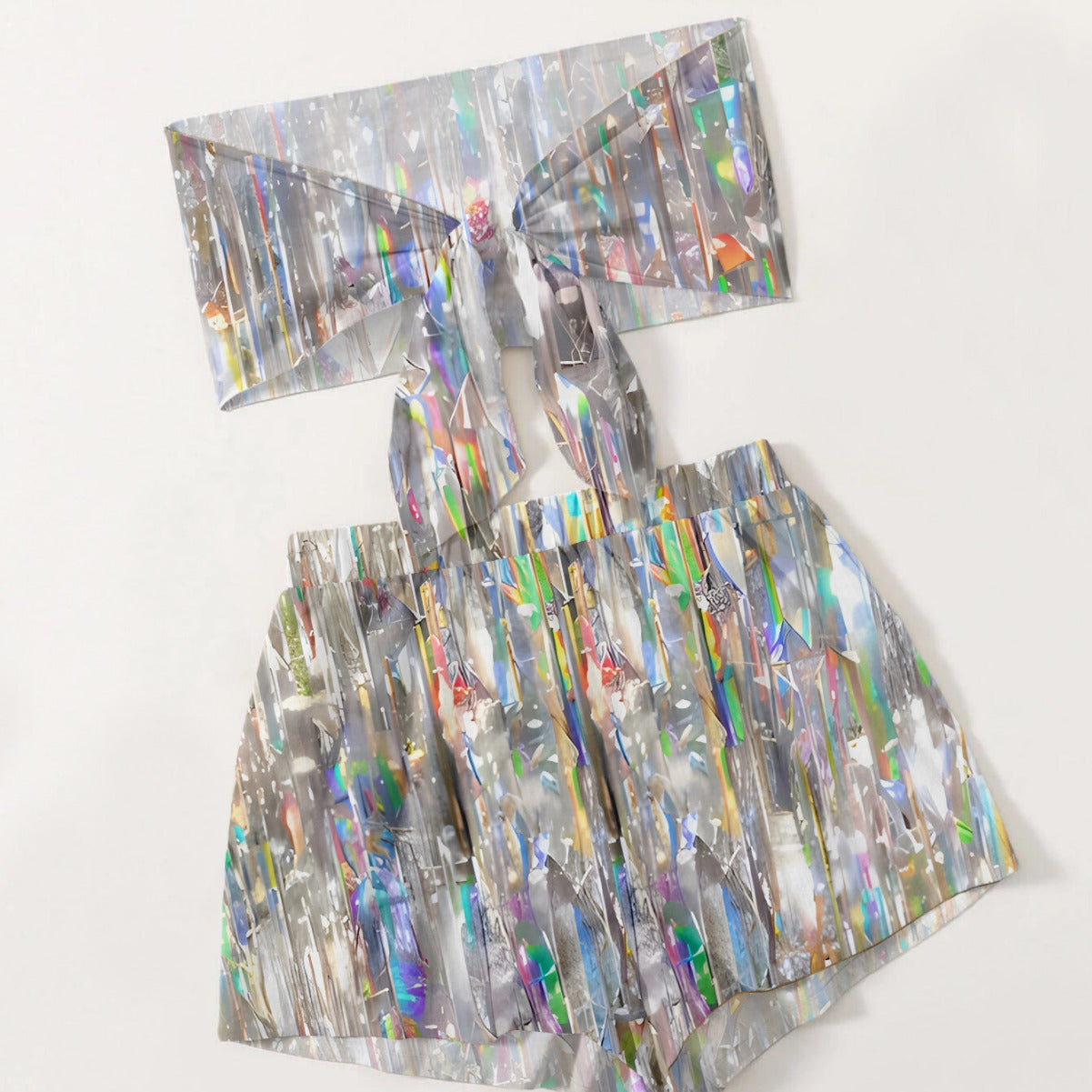 Dame cropped Top og Shorts Sæt Stilla