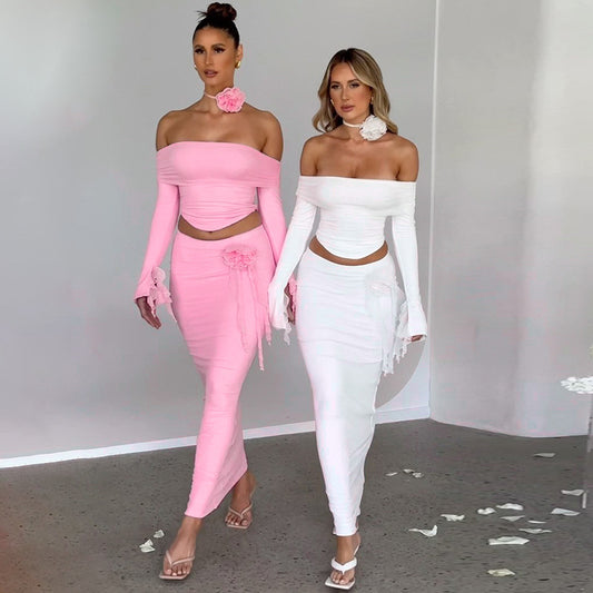 Dame Elegant Cut-Out Aftenkjole med off-shoulder Design Stilla