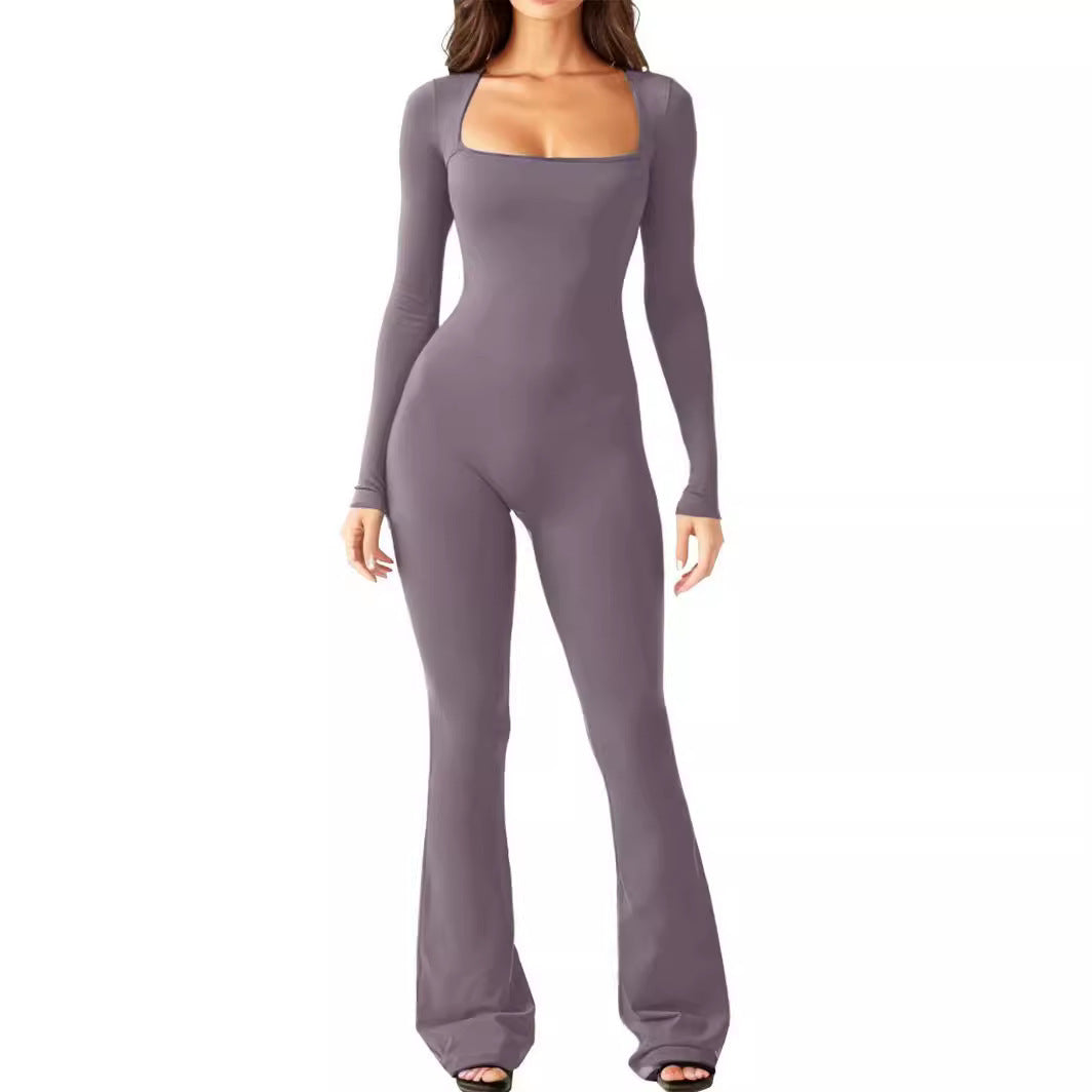 Dame Jumpsuit med bredt ben og dyb udskæring Stilla