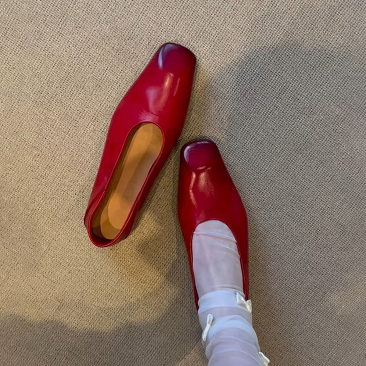 Kvinder elegante Ballerina sko med kvadratisk tåparti Stilla
