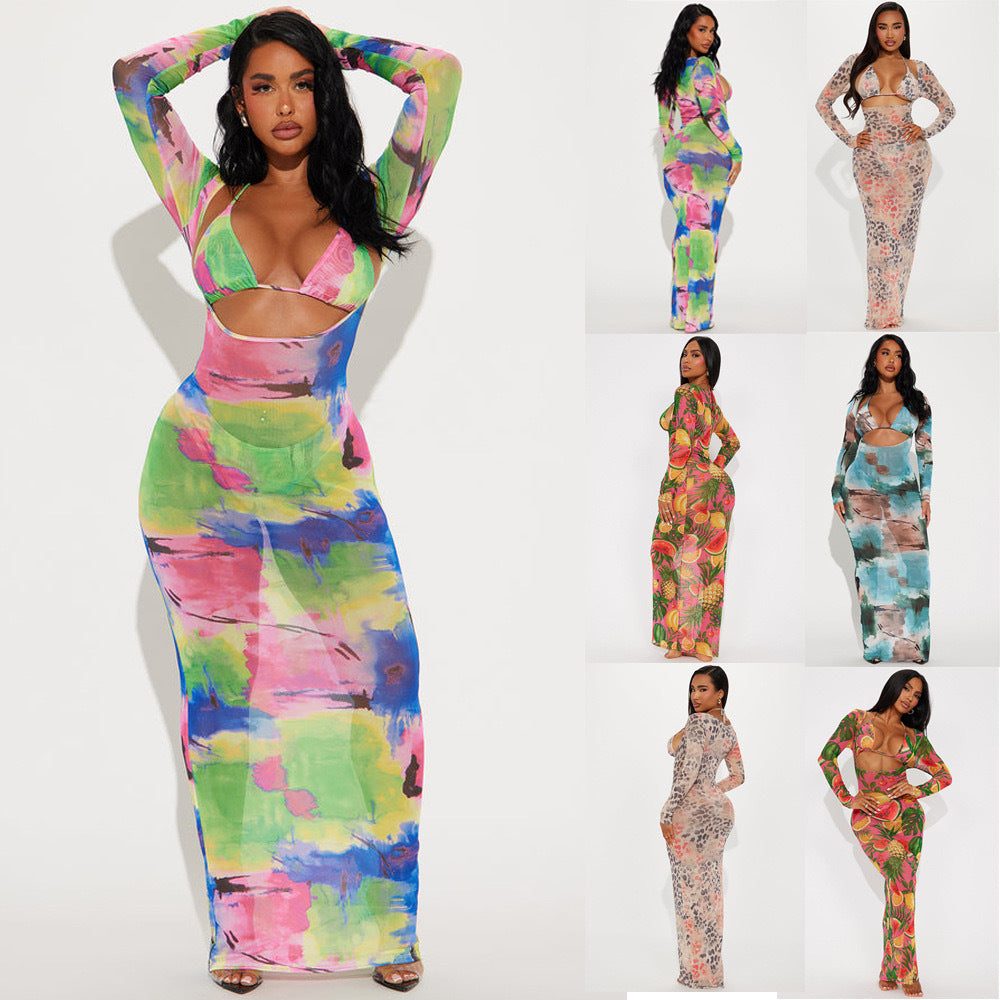 Dame Cut-Out Floral Maxi Kjole Stilla