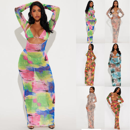 Dame Cut-Out Floral Maxi Kjole Stilla