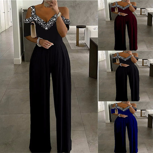 Dame Off-Shoulder Plissé Jumpsuit Stilla