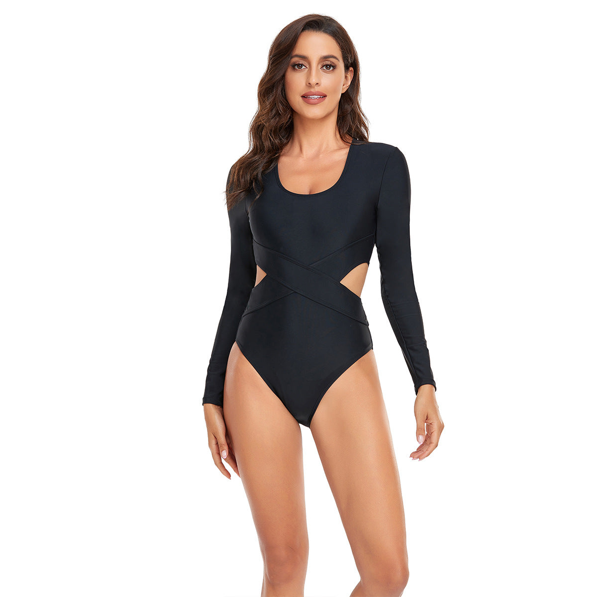 Dame jumpsuit badedragt med lange ærmer og modige cut-out-detaljer Stilla