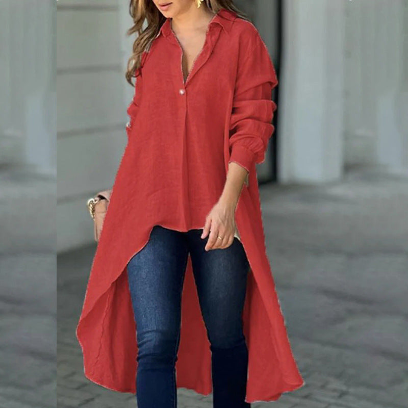 Dame afslappet langærmet bluse Stilla