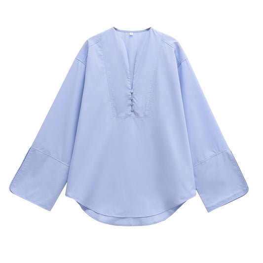 Dame Afslappet Fit Langærmet Bluse Stilla