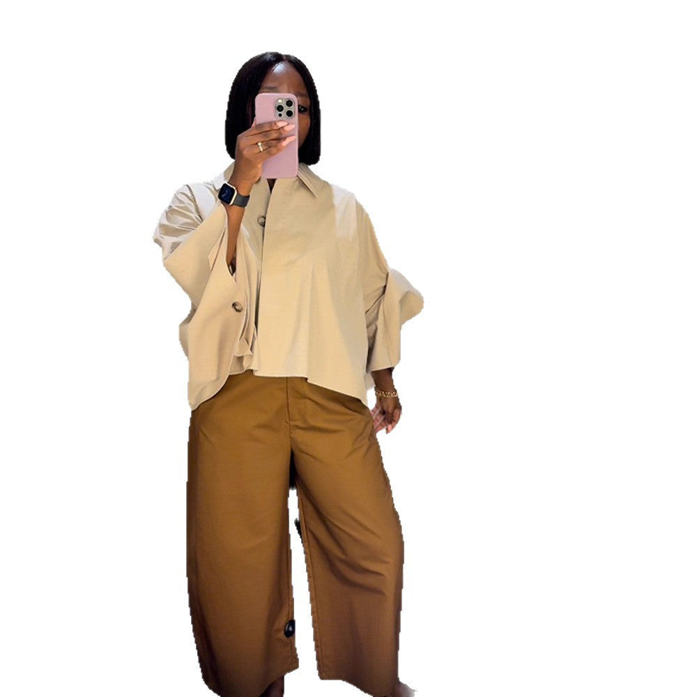 Dame Cropped Bluse med voluminøse ærmer Stilla