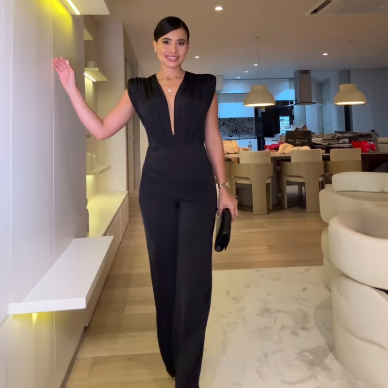 Dame Elegant Jumpsuit med figurformende overdel og smal ben Stilla
