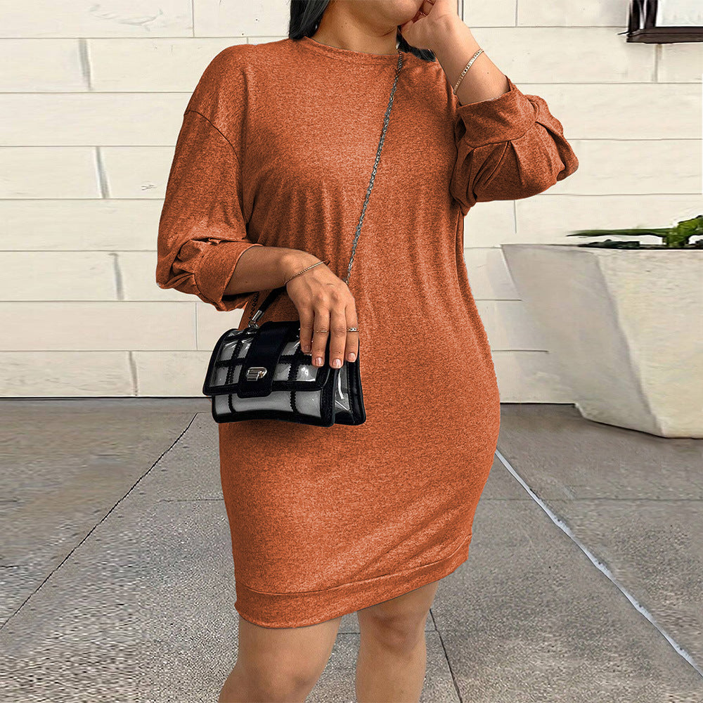 Dame afslappet kjole med voluminøse ærmer og rund halsudskæring Stilla