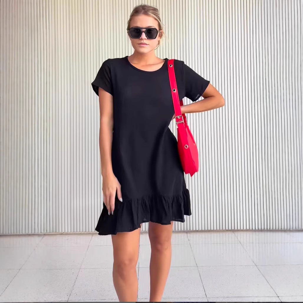 Dame afslappet sommerkjole med flæse Stilla