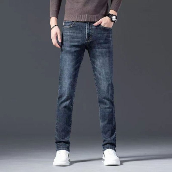 Herren Slim Fit Jeans med diskret Used-Look Stilla