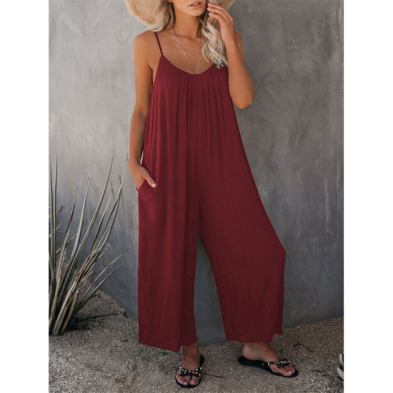 Dame let ærmeløs jumpsuit med lommer Stilla