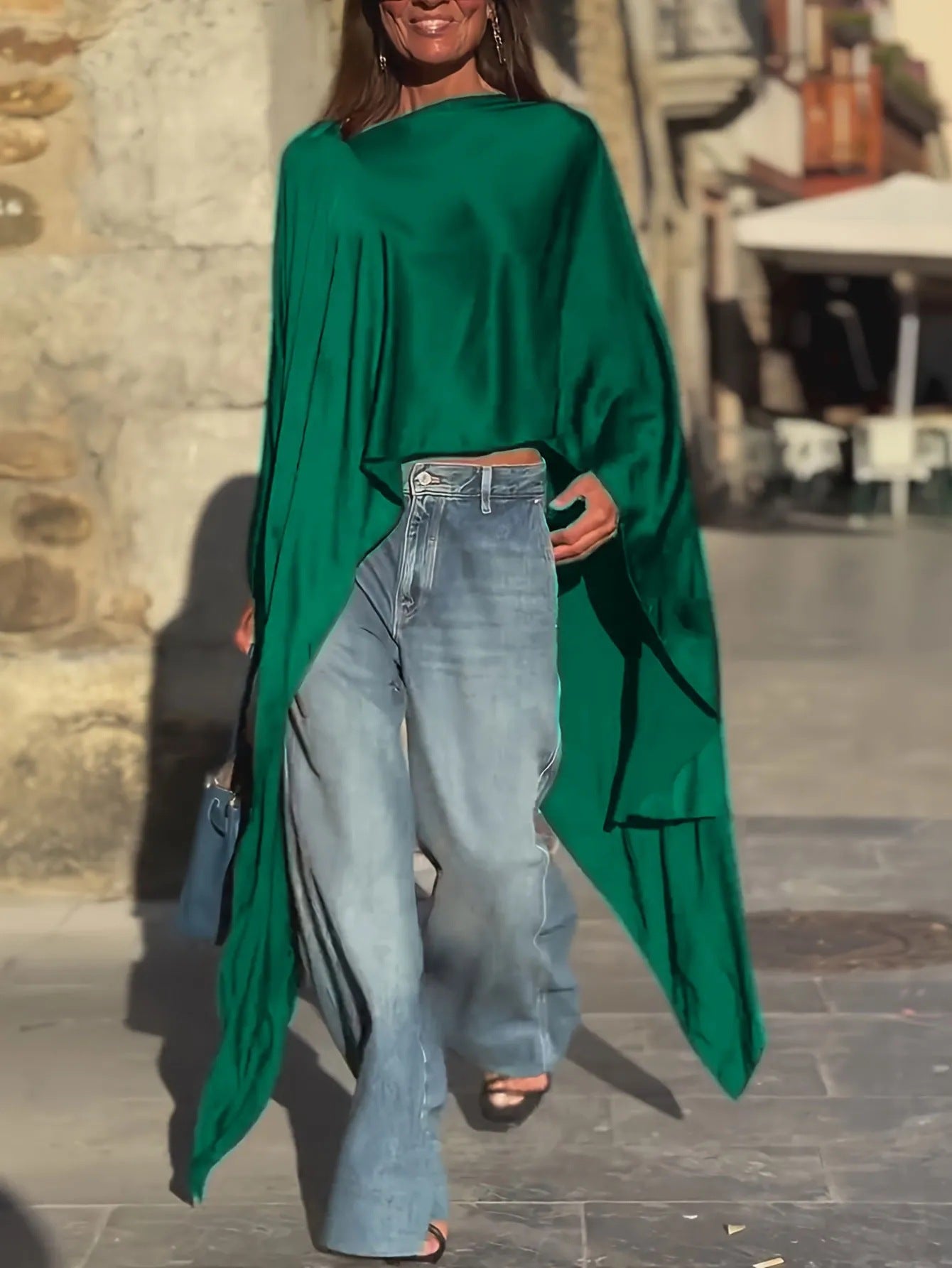 Dame Elegant kaftan-top med flydende ærmer Stilla