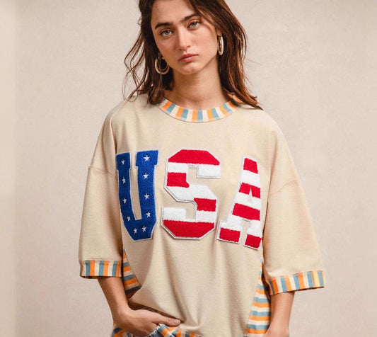 Dame afslappet oversized sweatshirt med farverigt logo-vævet Stilla