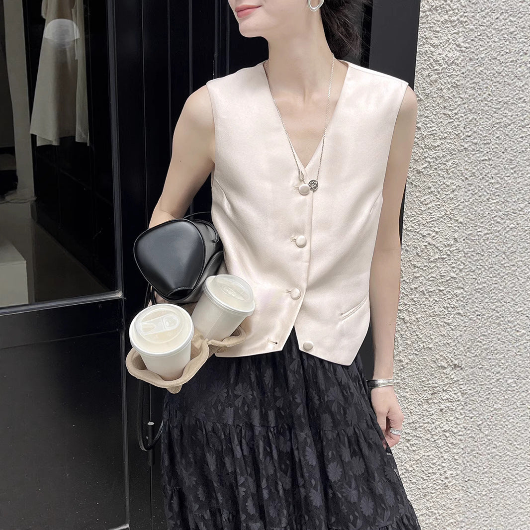 Dame elegant figursyet vest Stilla