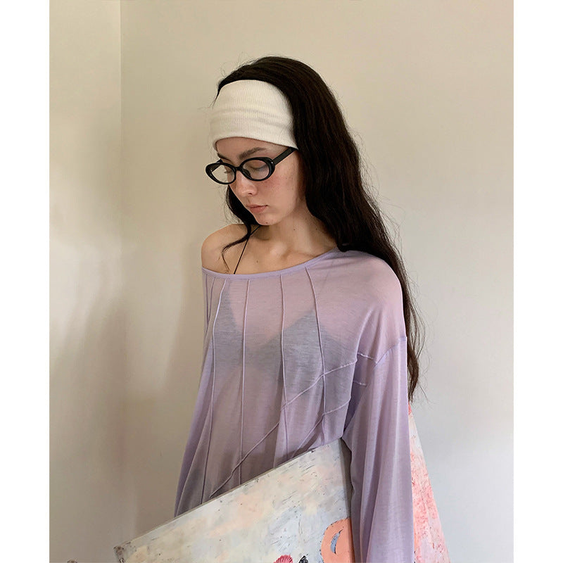 Dame afslappet overdel med asymmetrisk snit Stilla