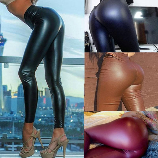 Femme Høj talje Kunstlæder Leggings Stilla