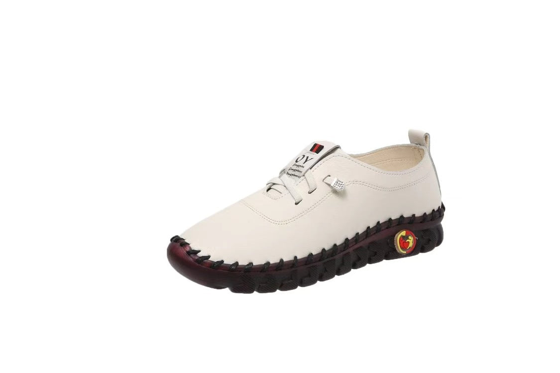 Dame behagelige Håndlavede Læder-Sneakers med elastiske indlæg Stilla